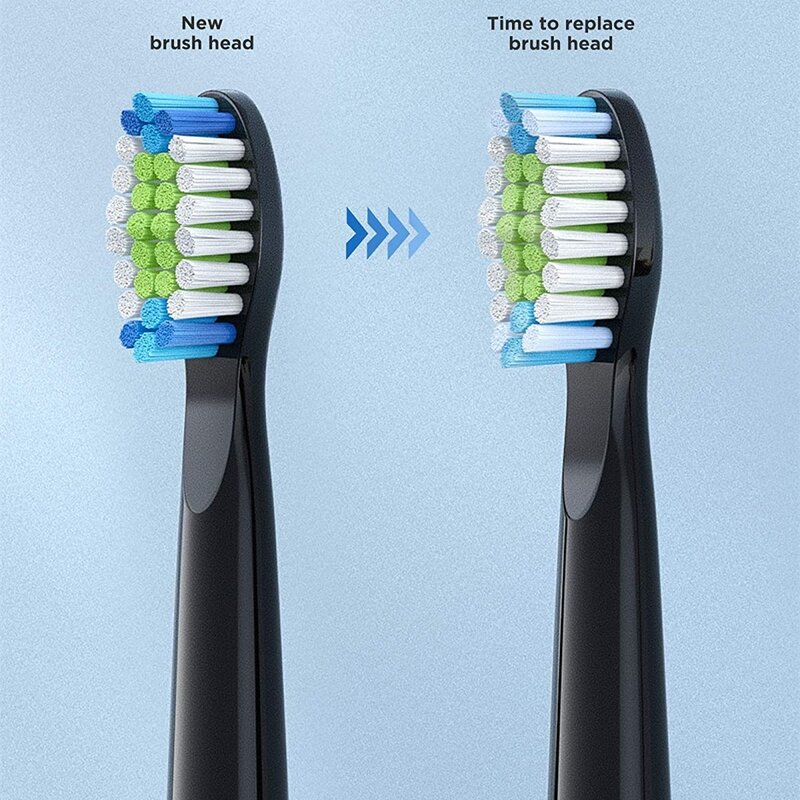 Fairywill cabeças escova de dentes elétrica cabeças substituição escova de dentes elétrica 4 cabeças conjuntos para FW-E11 e10 e6 d7s