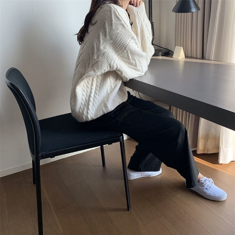 Sweater Women Basic Pullovers Autumn Casual Loose Female Jumper Knit Warm All-match Solid Daily O-Neck Cozy Loose-fitting Tender