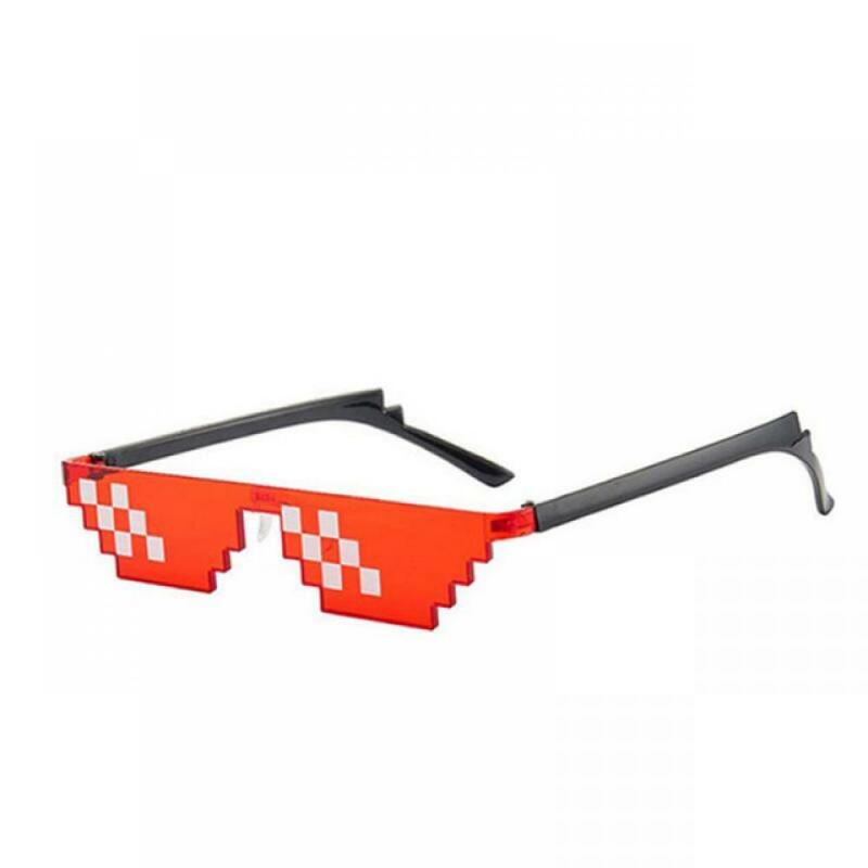 Gafas de sol Thug Life para hombre y mujer, lentes de mosaico de 8 bits con código píxel, modernas y geniales, retro, divertidas para fiestas