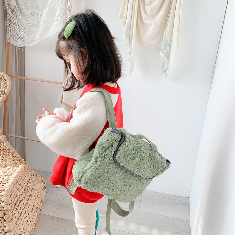 Детский плюшевый рюкзак на осень и зиму, новые школьные мини-сумки для девочек, сумка на плечо для детского сада, Детская мини-школьная сумка...