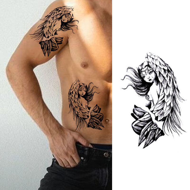 Autoadesivo del tatuaggio di vendita calda impermeabile temporaneo Body Art braccio tatuaggio finto fiore finto Leopar Tiger Wolf adesivi per donna uomo HB