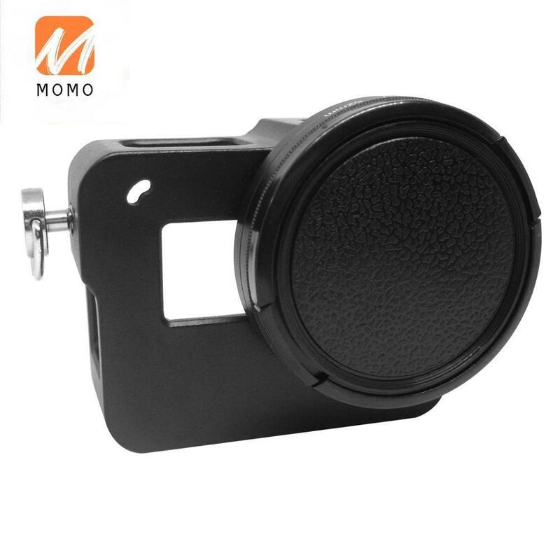 Personalizado cnc alumínio caso protetor de câmera gaiola para 7 6 5 preto com 52mm uv lente protetor para go pro 7 6 5 c
