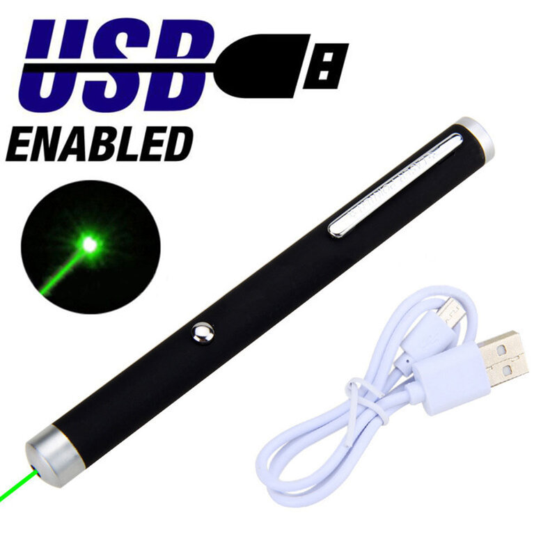 Ponteiro laser verde, ponteiro poderoso para laser de 5mw, série 303, recarregável, bateria integrada, 009