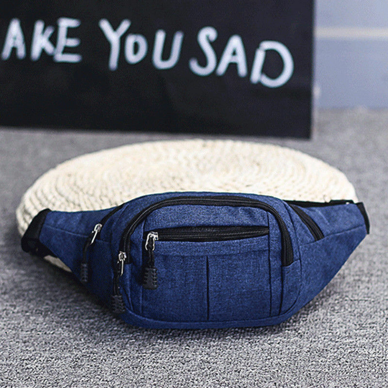 Waist Pack Bags Casual Functional Money Phone Belt Bag Unisex Canvas Hip Fanny Pouch Handbags Couple Solid Harajuku Cargo Trendy