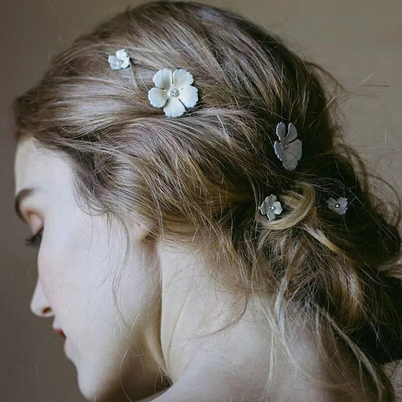 Molans 1Set Rhinestone Hair Clips Wedding Hair Accessories for Bridal Flower Headpiece Women Hairpins Bride Hair ornaments