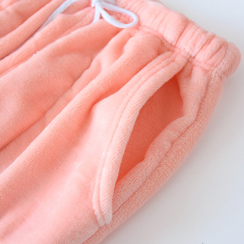 Celana Tidur Wanita Bawahan Wanita Musim Dingin Panjang Penuh Celana Tidur Flanel Kasual Lembut Hangat Pakaian Rumah Sehari-hari Beludru Celana Pakaian Tidur Wanita
