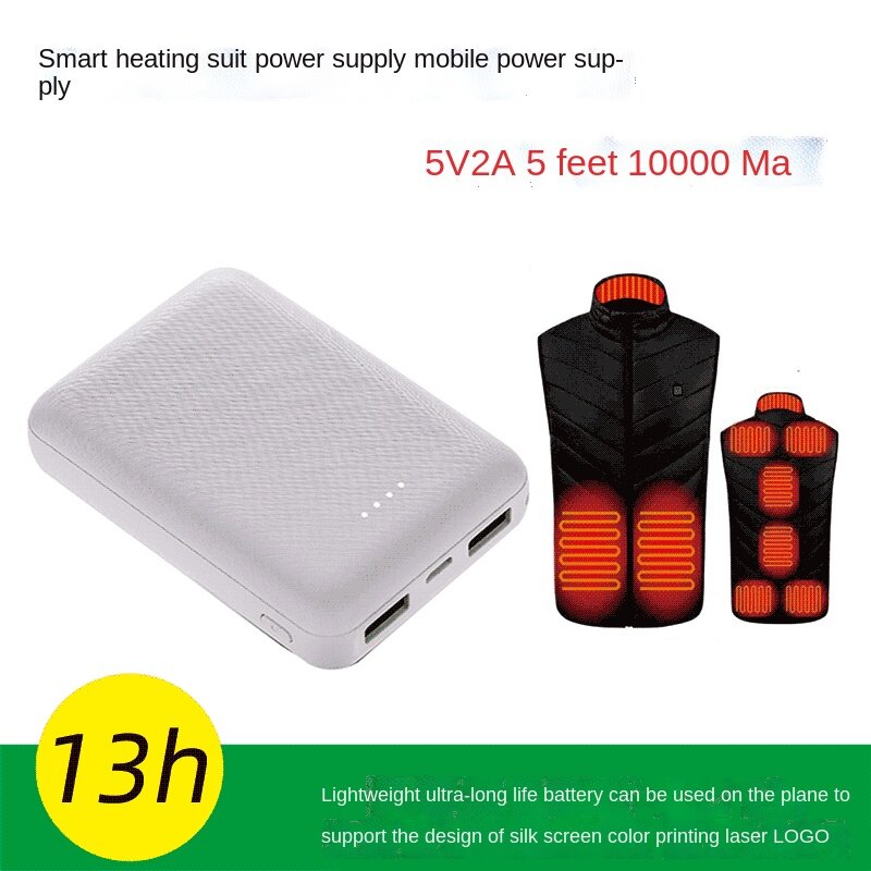 Power Bank 10000mAh Portable Charging Powerbank Mobile Phone External Battery 5V2A7.4V3A Fast Charging Warm Palace Belt Heating