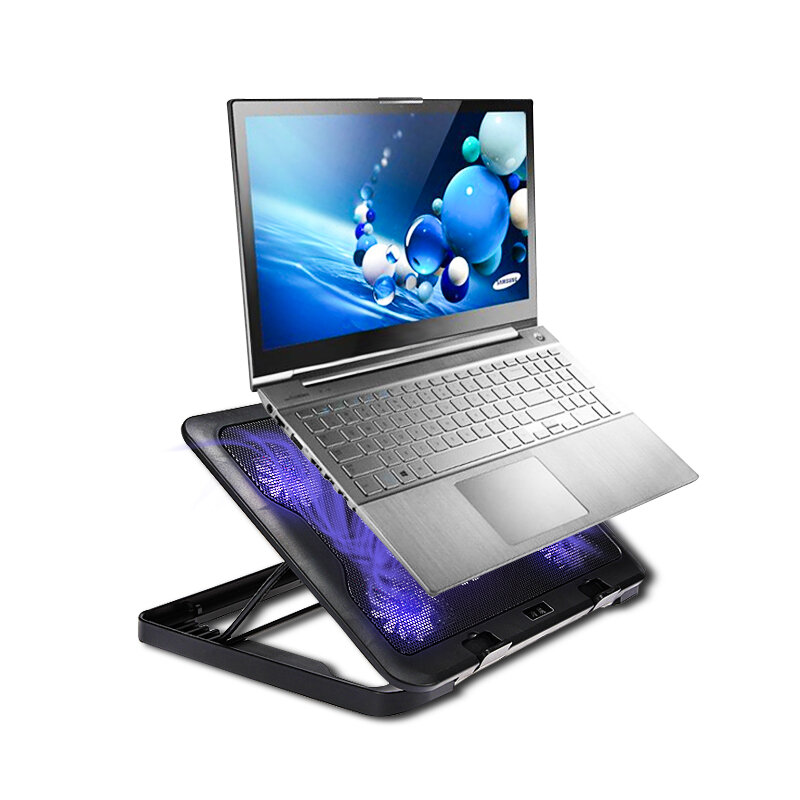 5 Fans LED USB Cooling Adjustable Pad For Laptop Notebook 7-17inch Stand Pad for Laptop PC Usb Cooler For Notebook +USB Cord