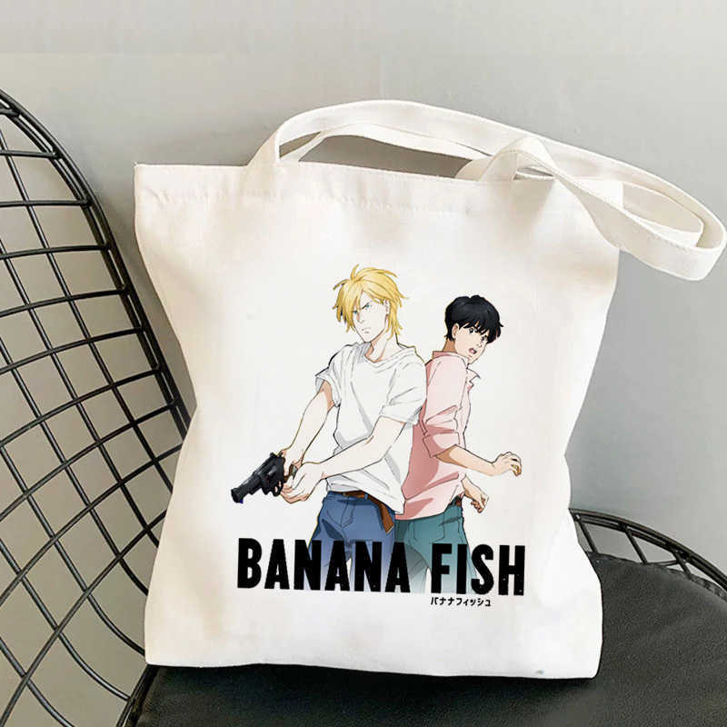 바나나 물고기 쇼핑 가방 bolsas de tela bolso 재사용 쇼핑 볼사 캔버스 가방 ecobag reciclaje grab
