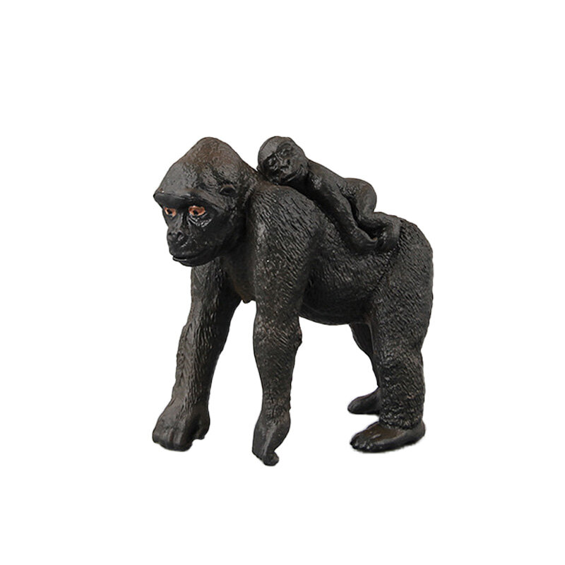 Simulation Wildlife Gorilla Animal Model Orangutan Doll Desk Decoration Biological Collection Toys for Children Creative Gift