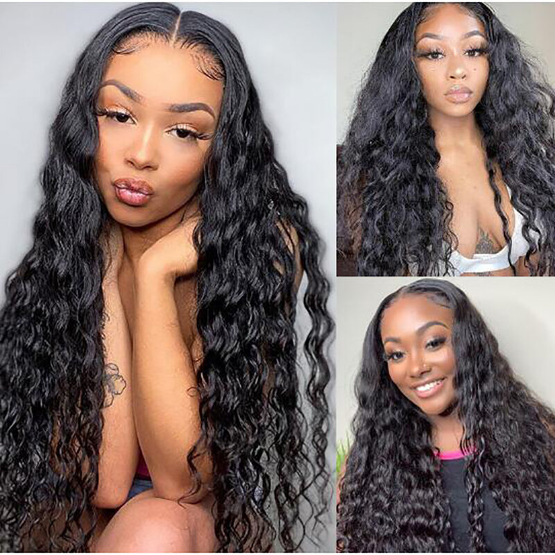 30 Inch Water Wave 13x6 Lace Frontal Wig 250 Density Brazilian Human Hair Wigs With Baby Hair Wet and Wavy 4x4 5x5 Closure Wig