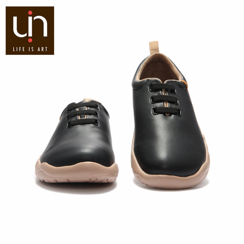 UIN Moguer سلسلة الخريف/الشتاء حذاء كاجوال الرجال ستوكات الجلود الدافئة حذاء رياضة أسود المتسكعون سوبر خفيفة الوزن الراحة الأحذية