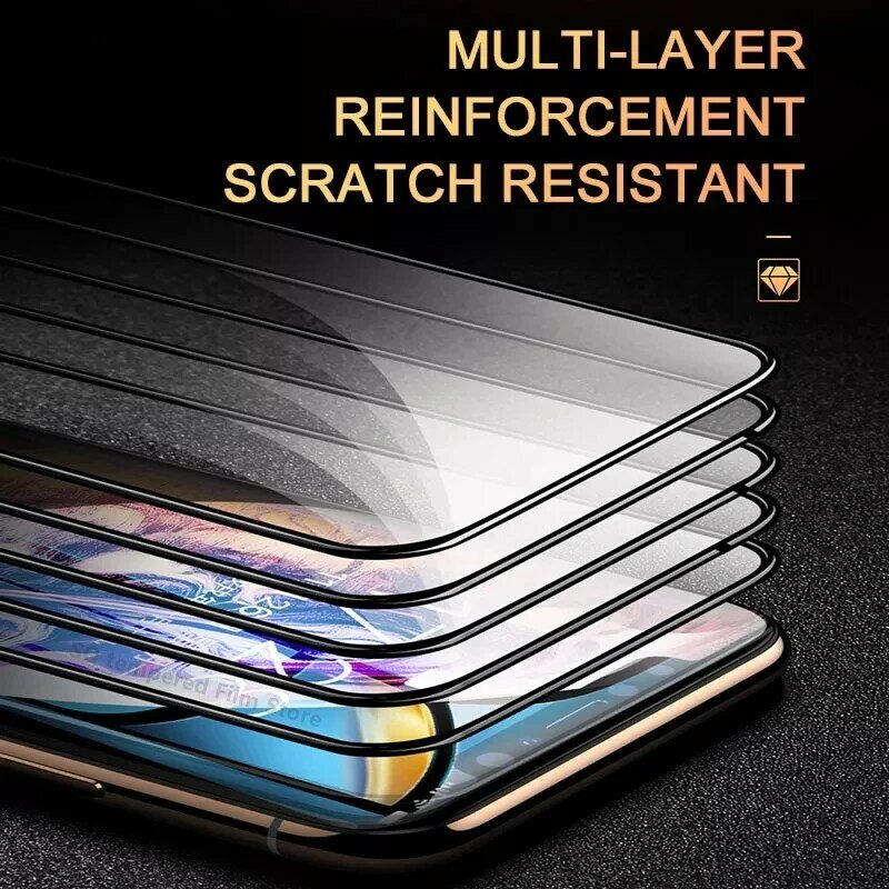 Protective Glass For iPhone 13 12 11 Pro Max Mini Screen Protectors For iPhone 6 6S 7 8 Plus SE X XR XS Max Full Coverage Glass