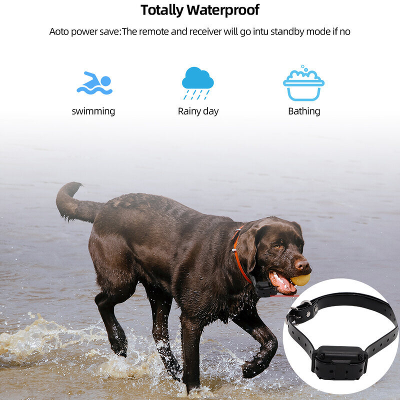 800m coleira de treinamento do cão digital à prova dwaterproof água recarregável controle remoto pet com display lcd para todo o tamanho choque vibração som