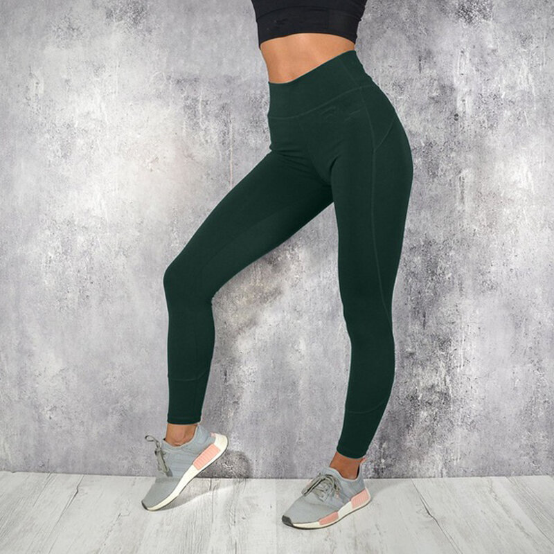 Push UpกางเกงโยคะSportwearผู้หญิงฟิตเนสยืดสูงเอวGym LeggingsสีดำสีเทาBurgundy Leggings