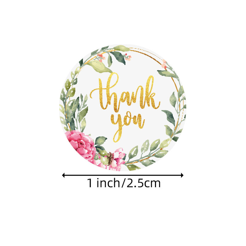 500 pcs gold foil thank you stickers seal labels with 8 design flower sticker roll for handmade sticker stationery envelope gift