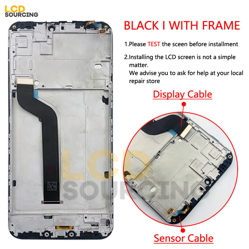 5.84" LCD For Xiaomi A2 Lite LCD Touch Screen Digitizer Assembly + Frame FOR Xiaomi Redmi 6 Pro Display Replace