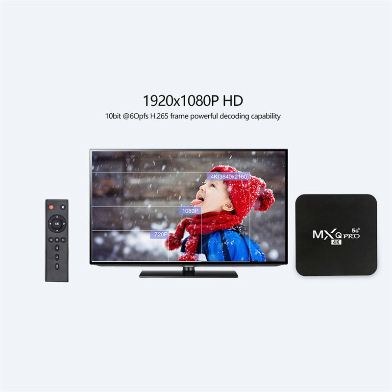 Mxq pro 4k 2.4g/5ghz wifi android 9.0 quad core smart tv caixa de mídia player 1g + 8g wifi android 9.0 quad core smart tv caixa mídia pl