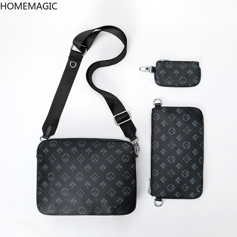 HOMEMAGIC 2021 Printed Design Luxury Men's European American Fashion Shoulderbag High Quality Large Capacity Messenger Bag