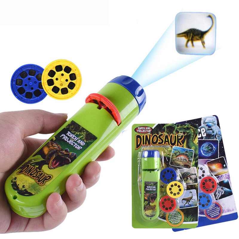 Proyector de dinosaurio para niños, juguete educativo de linternas, interacción entre padres e hijos, lámpara de proyector deslizante