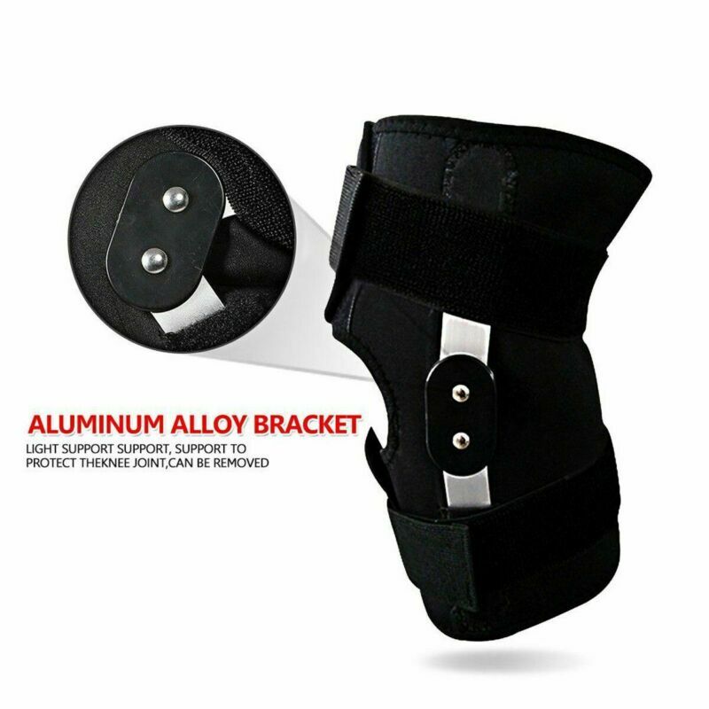 Soporte de rodilla transpirable para rótula abierta, estabilizador de protección doble con bisagras, color negro, CA