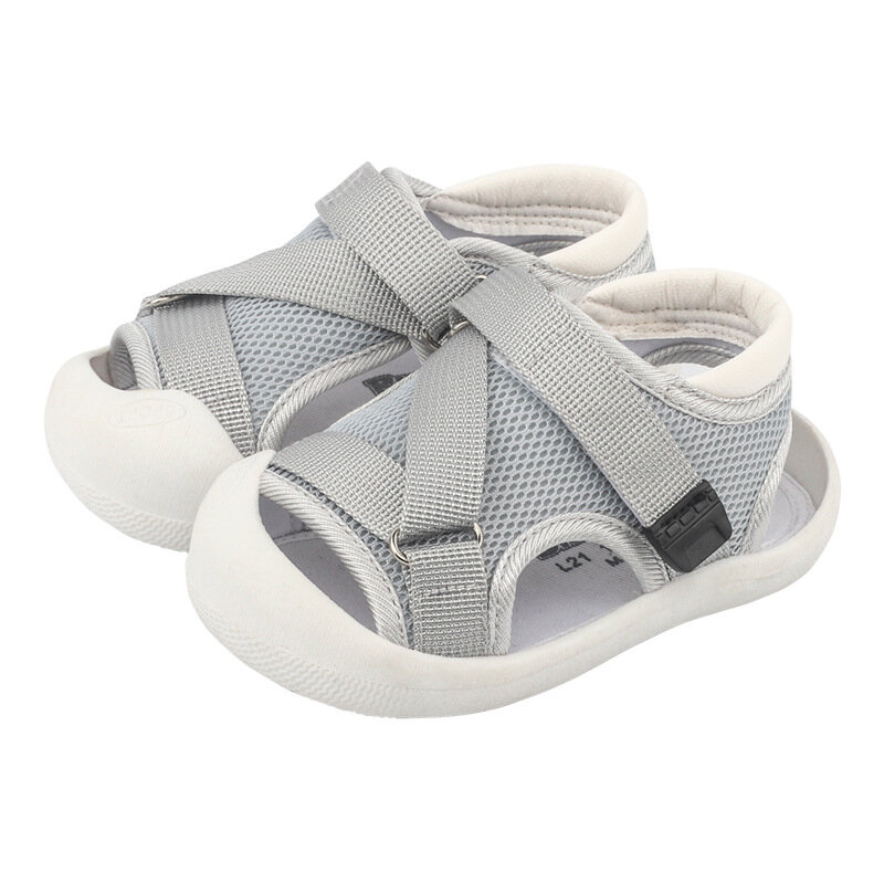 Sandálias da menina sapatos de caminhada 2021 do bebê menino sandálias preto cinza rosa lona infantil da criança verão recém-nascido tênis praia sapatos