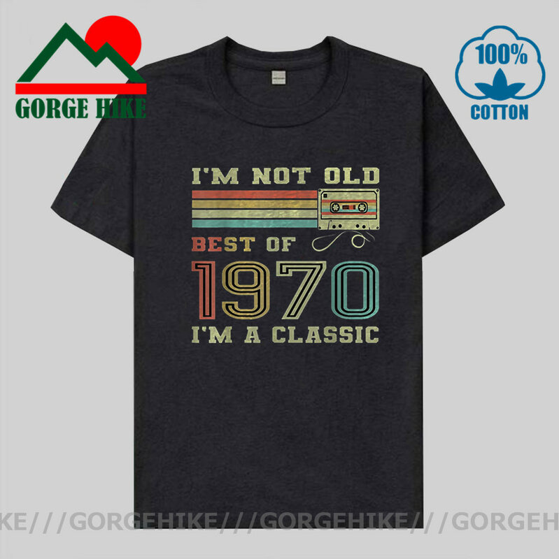 ريترو أفضل من 1970 تي شيرت الرجال 50th هدايا عيد كاسيت الشريط خمر قميص رجالي ولد في 1970 تي شيرت المحرز في 1970 التي شيرت