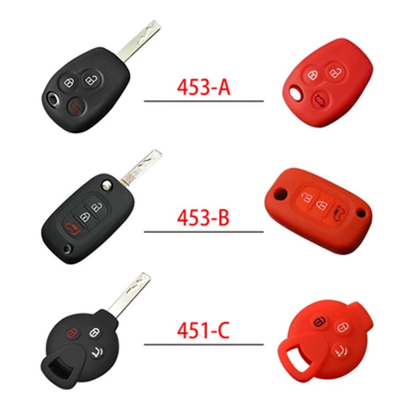Caso chave de silicone do carro remoto modificação chave para smart fortwo forfour 451 453 estilo decoração acessórios