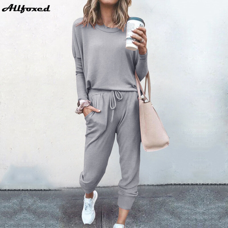 Tracksuit Women 2 Piece Sets Loose Comfortable Simple Style Solid Color Long Sleeve Casual Suits Clothes Hot Tops Sportswear