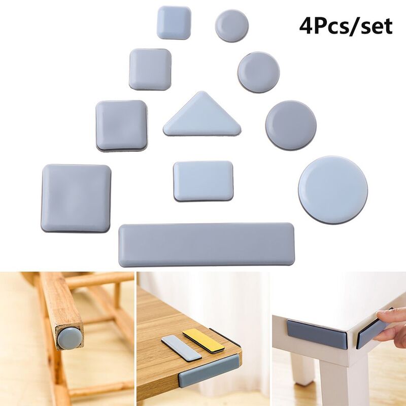 4 pces auto-adesivo espessamento fácil mover pesado móveis mesa slider almofada piso protetor movente anti-abrasão tapete deslizante
