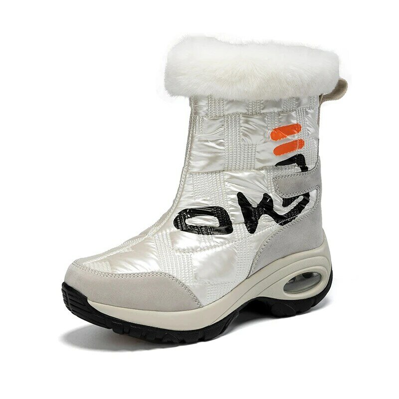 Sepatu Salju Wanita Musim Dingin Merek Sepatu Bot Wanita Mewah Hangat Kualitas Tinggi Sepatu Bot Sebetis Platform Wanita Sepatu Bot Pendek Tahan Air Berenda