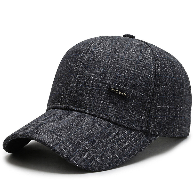 Gorra de béisbol lisa de algodón ajustable para hombre y mujer, sombrero de papá a cuadros de bajo perfil, gorra informal para el sol