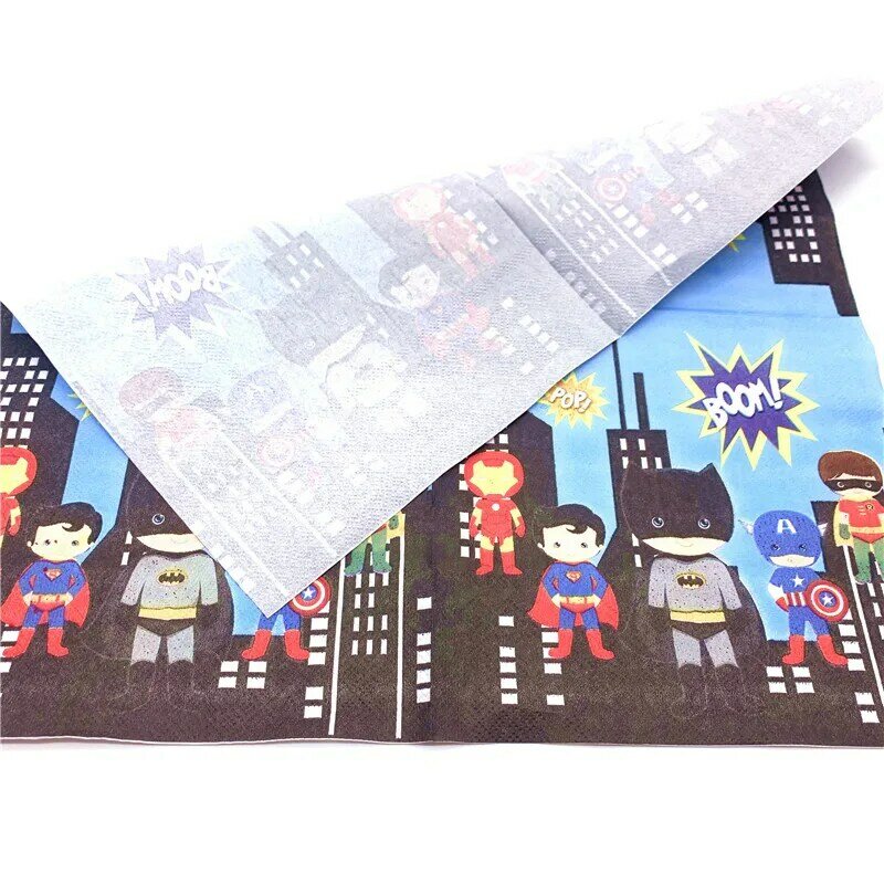 Cartoon Superhero Birthday Party Decorations Superhero Party Supplies Tableware Set Plate Cup Napkins  Kids Toys for Baby Shower