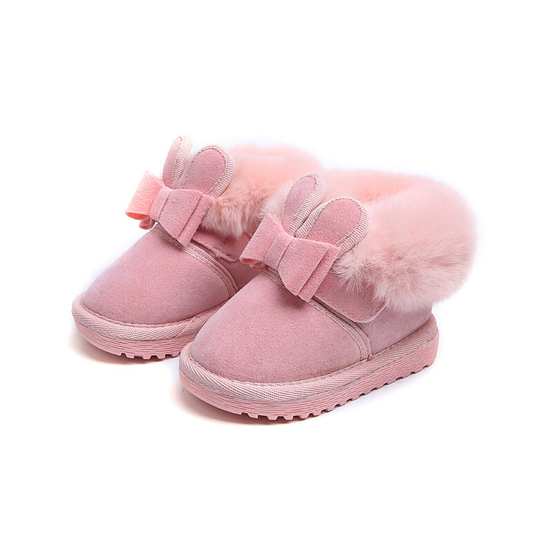 Baby Girl śniegowce dziecięce buty zimowe ciepłe pluszowy królik księżniczka buty trampki dla dzieci piękne miękkie buty