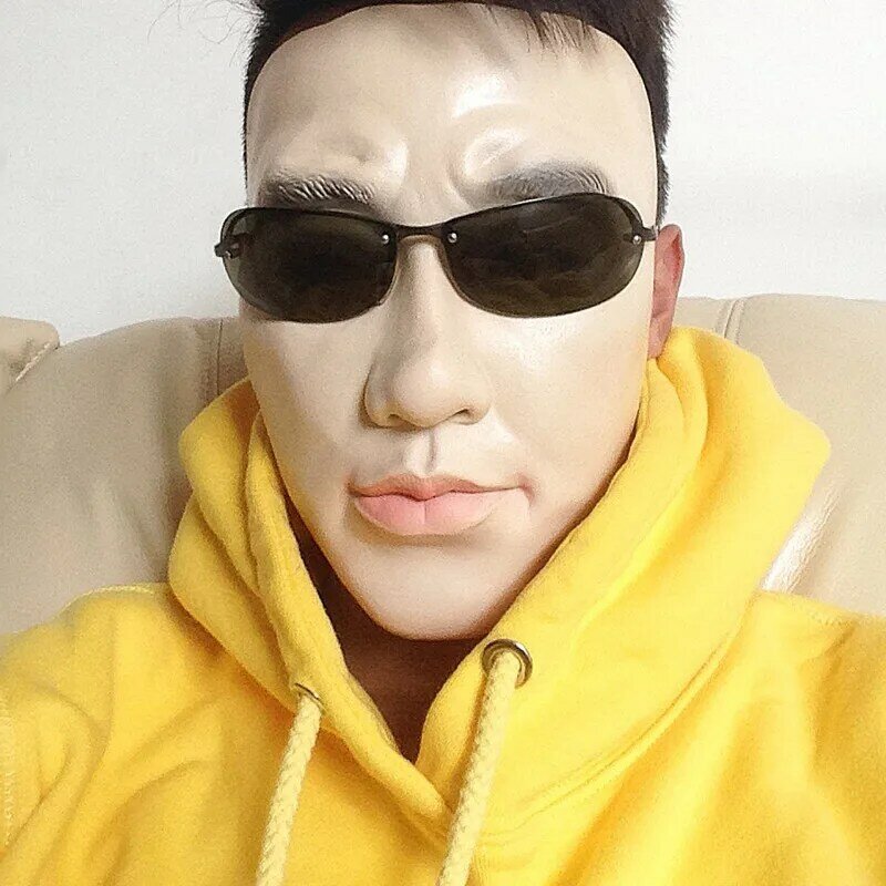 Sexy Realistic male FaceMask Halloween Human male Masquerade Latex Party Mask Sexy Girl Crossdress Costume Cosplay Mask Sexy
