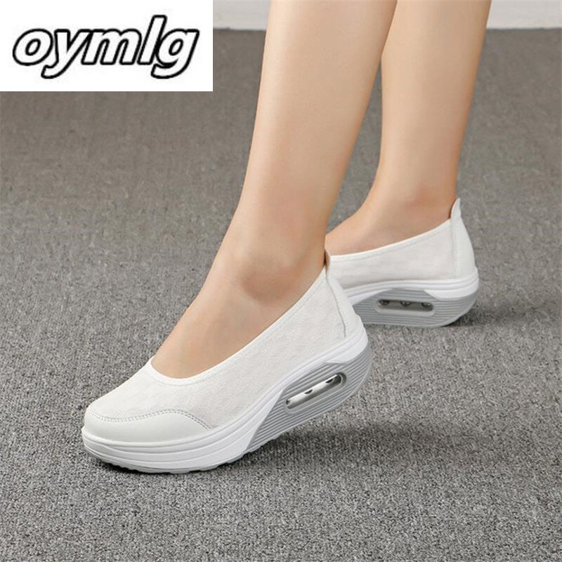 2020 estate nuove scarpe da donna con suola spessa agitare moda casual agitare scarpe fondo spesso spugna torta singolo cuscino scarpe s012