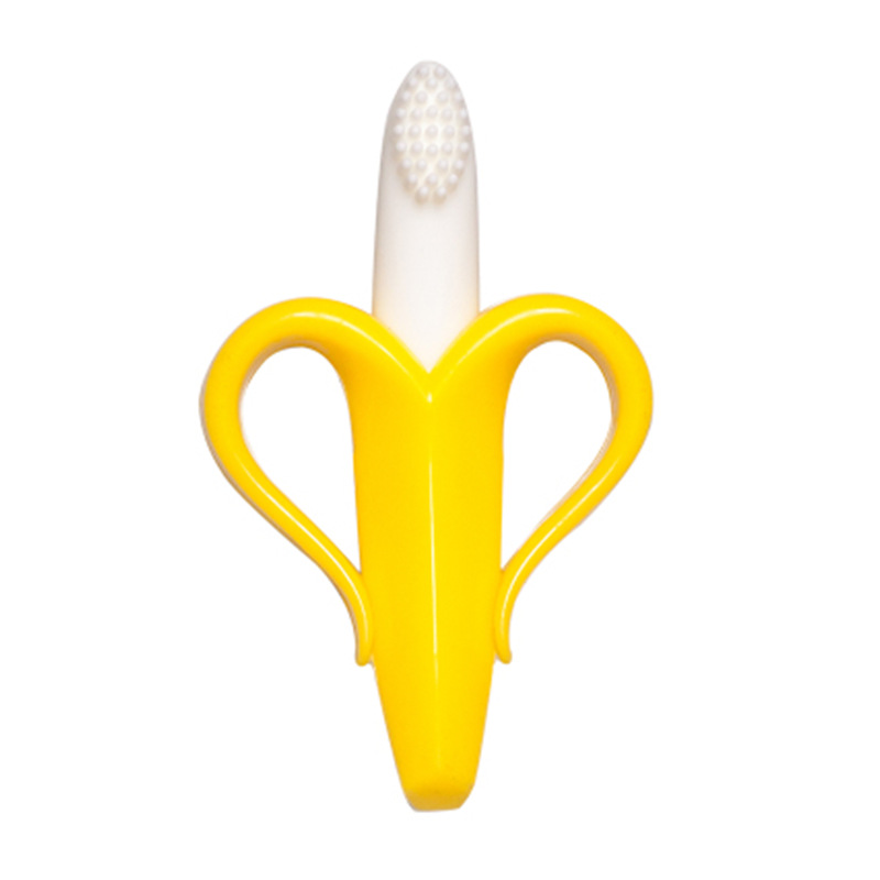 Wysokiej jakości zabawka gryzak dla dziecka w kształcie owoców bananowy pierścień silikonowy chew opieka stomatologiczna szczoteczka do zębów pielęgnacja koraliki prezent dla dziecka