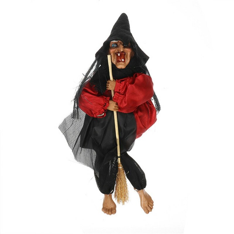 Halloween Hanging Animated Talking Witch Props Laughing Sound Control Decor Room Decor Home Supplies Party Diy Friends Horror