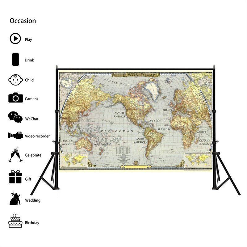 A2 antyczne mapa świata 1943 włókniny plakat malarstwo bezramowe mapa świata tapeta Home Office School Decor
