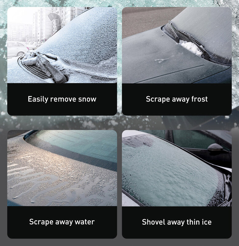 Youpin Baseus-rascador de hielo para parabrisas de coche, herramienta de limpieza de nieve para invierno, cepillo, pala, raspador de hielo automático