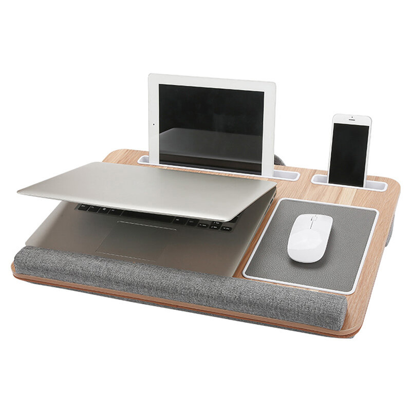 Portable Laptop Stand with Mouse Pad Wrist Rest for Notebook MacBook Under 17 Inch with Tablet Pen Phone Holder Home Nap Pillow