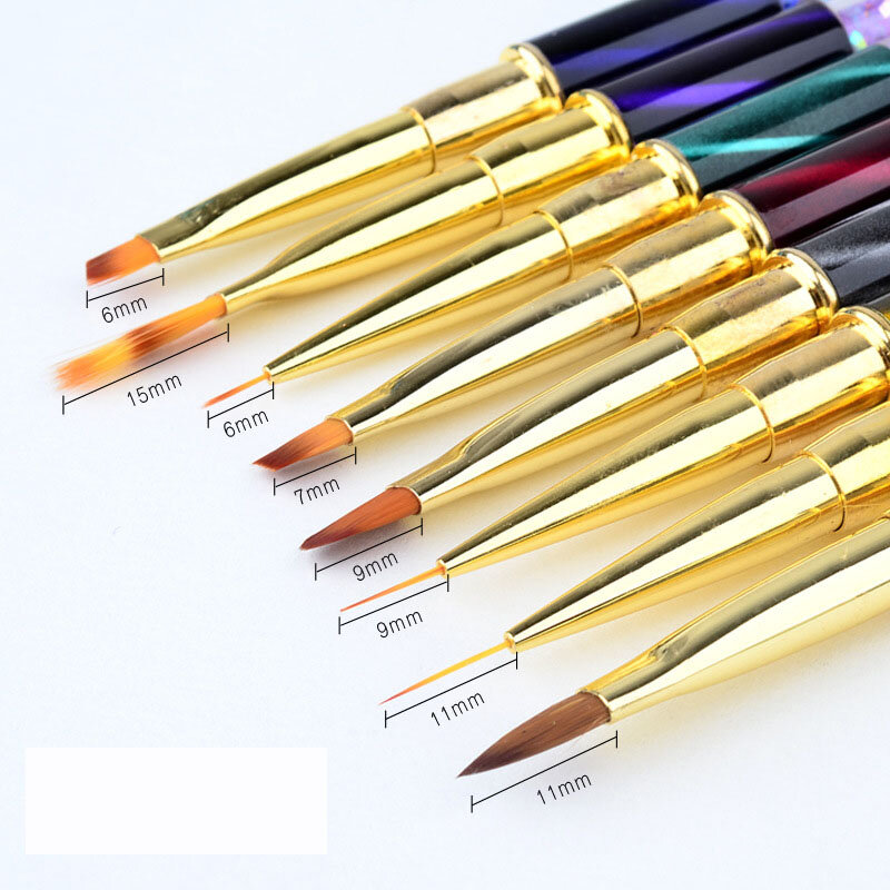 Neue Nail art Acryl Flüssigkeit Pulver Carving UV Gel Erweiterung Builder Malerei Pinsel Linien Liner Zeichnung Pen Maniküre Werkzeuge