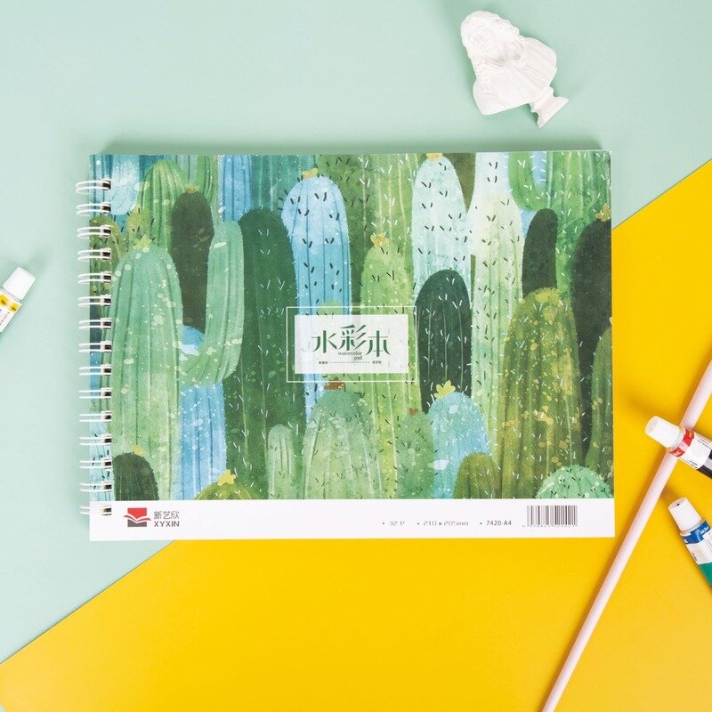 Livre en papier A4 16K, 20 feuilles de 200g d'épaisseur, carnet de croquis pour peinture à l'aquarelle, dessin, fournitures d'art pour écoliers