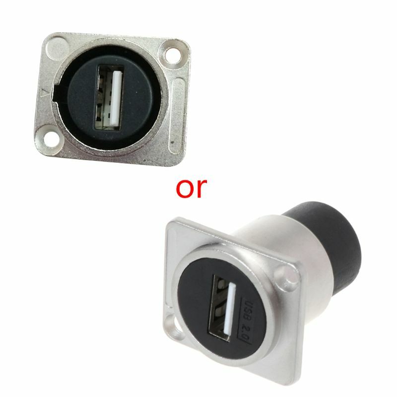 Conector USB 2,0 tipo D de Metal, Conector de módulo hembra a hembra, Panel de enchufe USB, soporte de montaje, adaptador