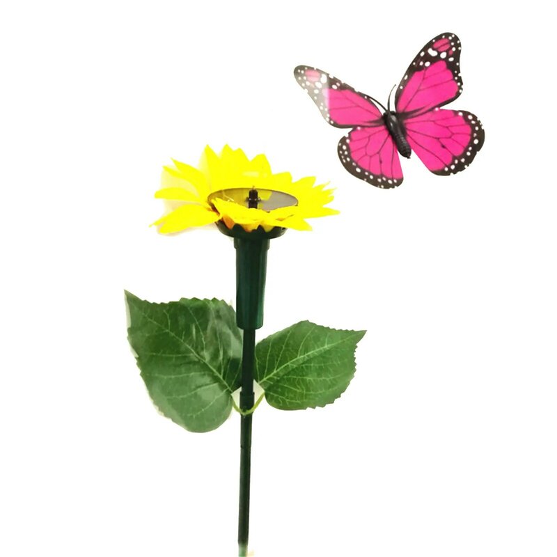 Simulation de papillons en danse flottant à énergie solaire, colibri, décoration de cour