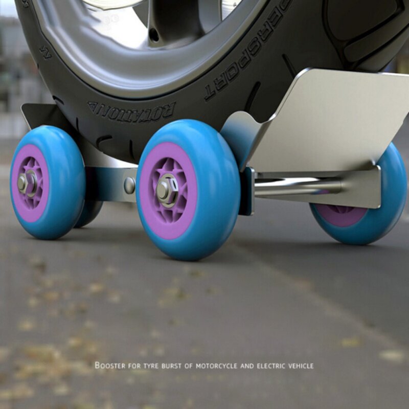 Roda de pneu plana extrator impulsionador grande reboque de emergência auto-resgate traile com 4 rodas para acessórios de reparo da motocicleta ebike