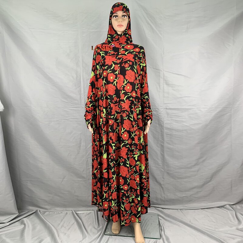 1Pcs ซาอุดีอาระเบียดูไบยาวสวดมนต์อิสลามหญิง Burqa เสื้อผ้ามุสลิมหลวม Abaya AfricaHijab In RAMADAN ชุดสตรี