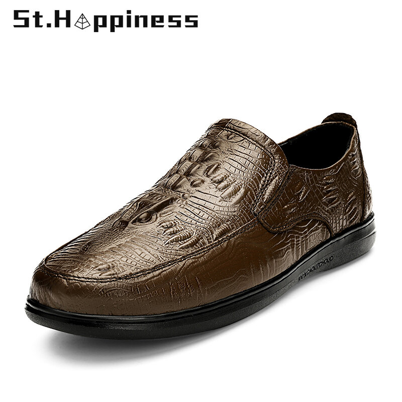 2021 New Men&#39;s Soft Leather Casual Shoes Luxury Brand Loafers Moccasins Fashion Leather Slip On Driving Shoes Men Shoes Big Size