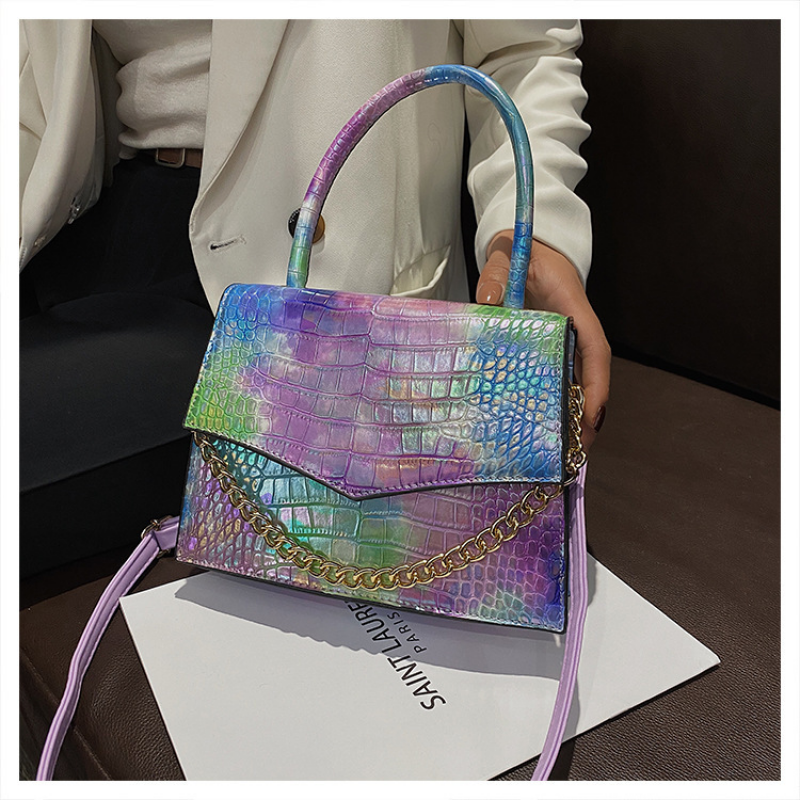 Borsa da donna 2021 nuovo europeo e americano retrò Halo Dye Gradient Handbag Fashion Chain Decoration borsa a tracolla singola