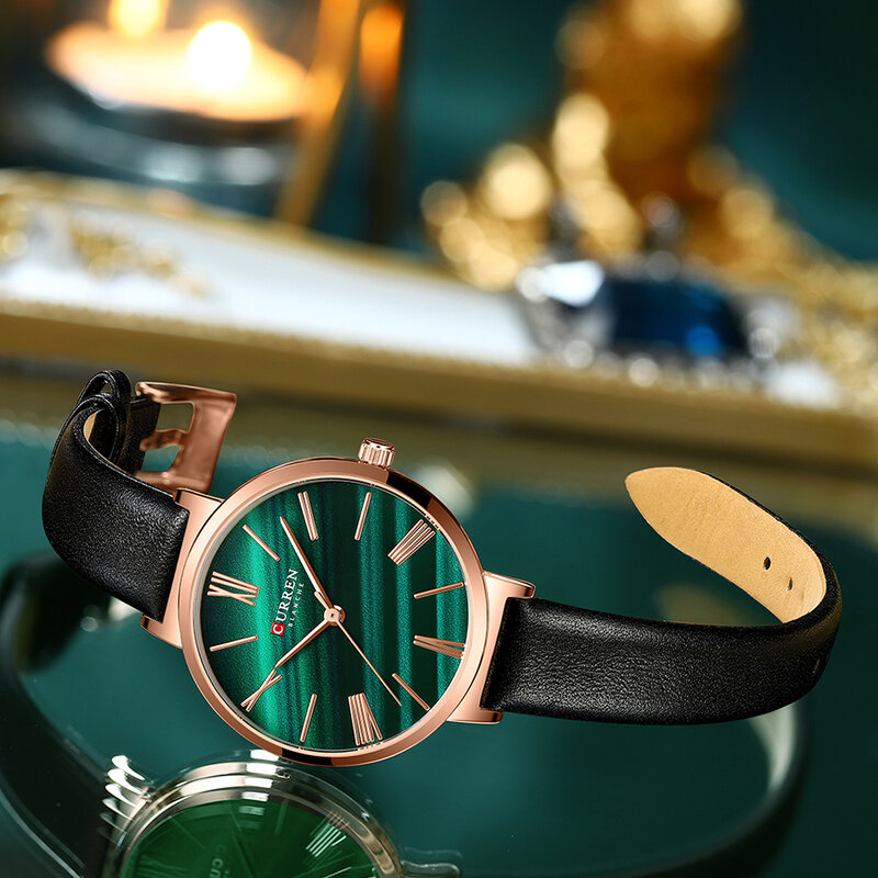 2020 nova curren mulheres relógios topo de luxo marca ultra-fino relógio de quartzo senhoras couro à prova dwaterproof água relógio de pulso feminino